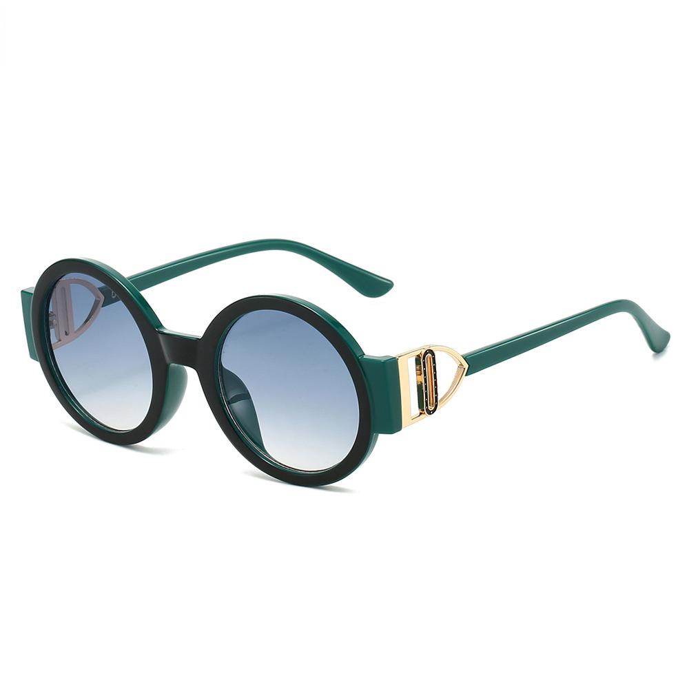 JYL Round Art Frame Sunglasses UV400 Women Modern INS Trendy Vintage / 18031