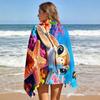 Cute Turtle & Marine Life Print Beach Towel Quick Dry Soft Lightweight Absorbent Portable for Men Women Beach Camping