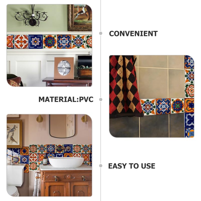 OATIPHO Moroccan Tile Set of Wallpaper Stickers for DIY Peelable Stickers, 10, 20x20cm, Waterproof, Heat-Resistant Kitchen, Bathroom, Toilet,