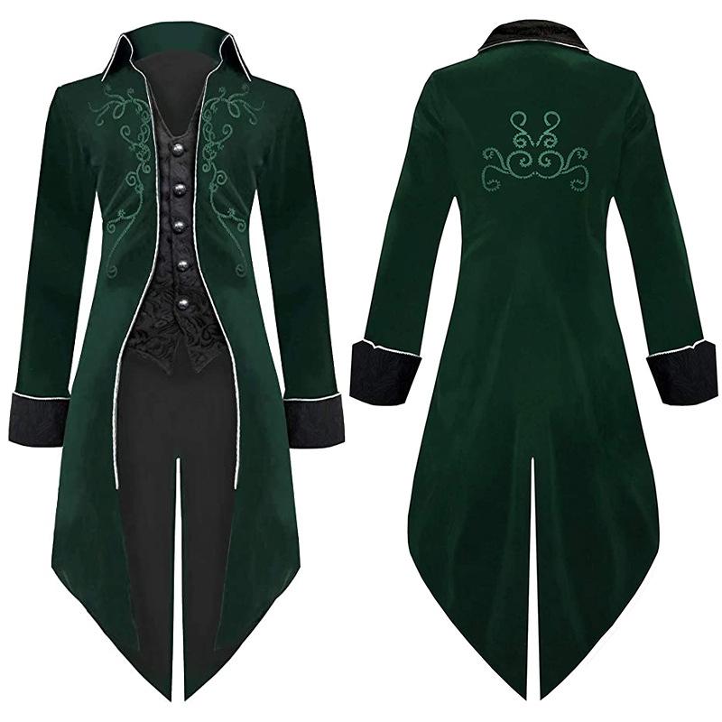 Νέο Μεσαιωνικό Ρετρό Σμόκιν Μήκους Μέσης Punk Ανδρικό Παλτό Απόκριες Cosplay Βρικόλακας Πρίγκιπας Επίσημο Φόρεμα Κυρίου