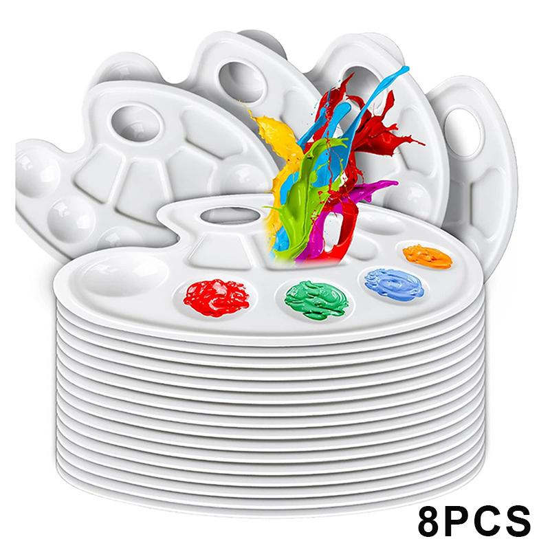 

2-30Pcs Paint Tray Palette 6 Wells Mini Plastic Watercolor Paint Palette Tray For Art Painting And Diy Craft Class as the picture