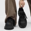 Men's Shoes New Carbon Black Mickey Derby Shoes Niche Original Tooling Thick Sole Heightening Big Head Casual Leather Shoes