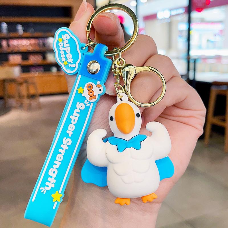 Goose Cartoon Adorable Keychain Cute Car Key Ring Couple Backpack Accessory Gifts Small