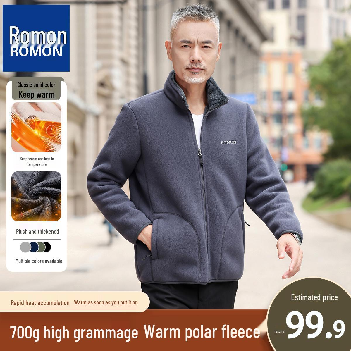 Luomon Men s Plus-Size Warm Fleece Winter Jacket 3XL (140-160 jin)