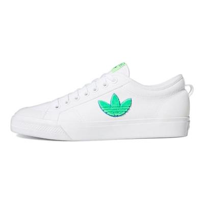 Nizza Trefoil Weiß Signalgrün Unisex Sneaker Schuhe-Weiß FX8354