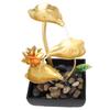 Tabletop Waterfall Fountain 3 Tier Lotus Leaf LED Light Circulating Flowing Water Adjustable Indoor Desk Water Fountain