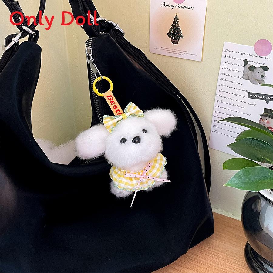 Cute Cartoon Dog Plush Keychain With Bowtie For Kids And Gift Giving