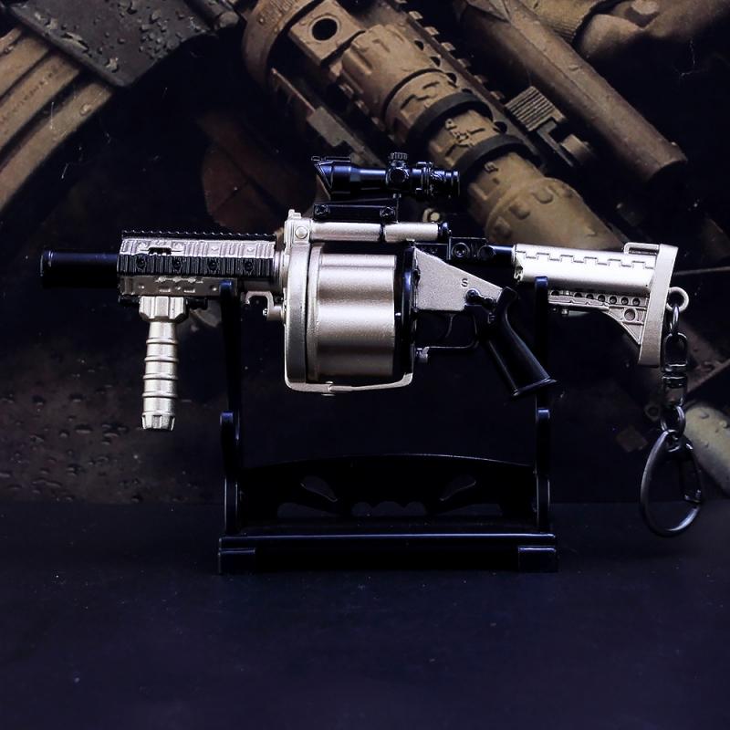 Weapon Model 14cm Metal Gun Playerunknowns Battlegrounds MGL Grenade Launcher Guns Keychain Arms Game Peripheral Boys Toys