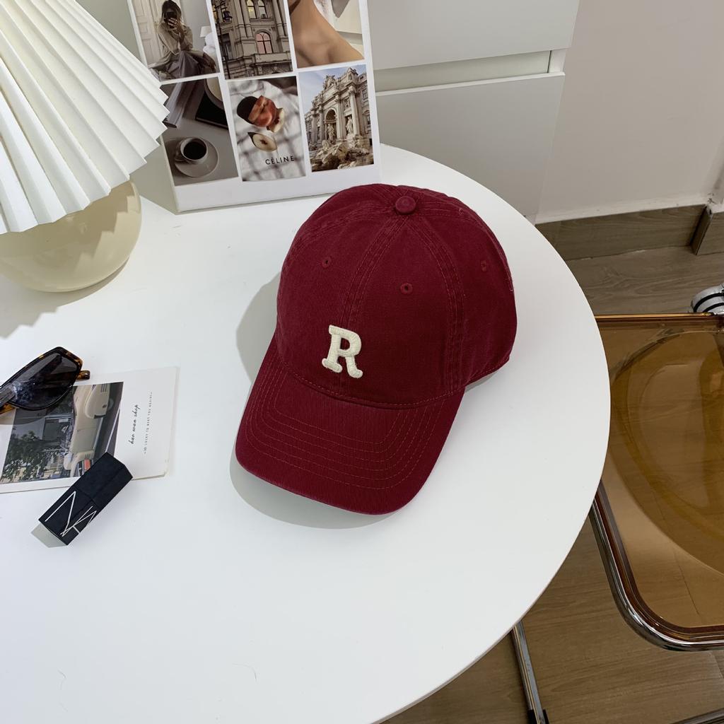 New Embroidery Letter R Baseball Cap Summer Solid Women Ponytail Hats Men Baseball Cap Cotton Outdoor Simple Visor Casual Cap
