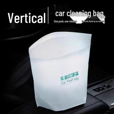 Self-Standing Disposable Car Trash Bag with Adhesive for Interior Use