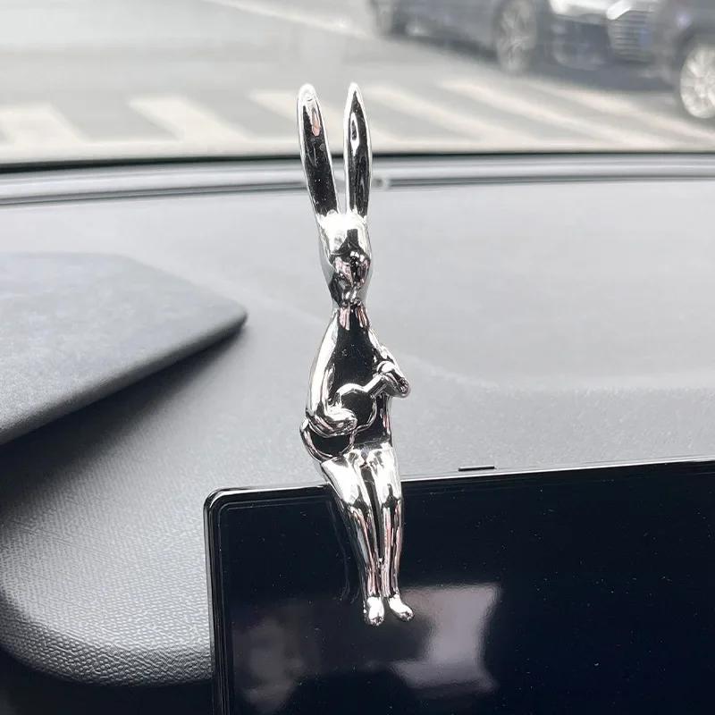 Car Ornaments Auto Center Console Pendant Rabbit Eco-friendly Plastic Cartoon Animal Rabbit Decorative Car Interior Decoration