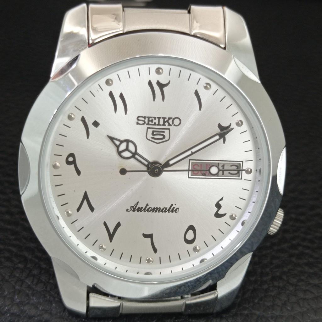 JAPAN VINTAGE REFURBISHED SEIKO 5 AUTOMATIC MENS SILVER DIAL WATCH a445892-1