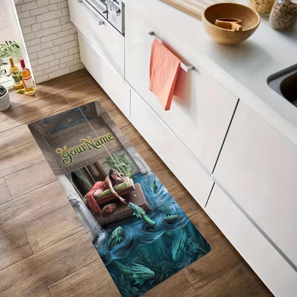 Gothic Illustrations Customize Your Name Kitchen Rug Runner Rug Laundry Mat Hallway Entryway The Best Gift Choice