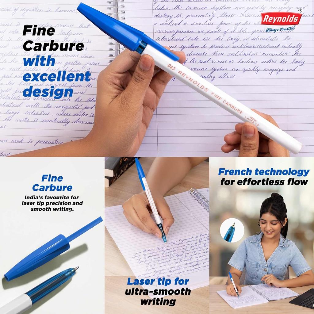 Reynolds 045 Blue Ball Pen Refills Set 1 Pack of 1 x  20 PENS Refill for Smooth Writing at Home, Office & School