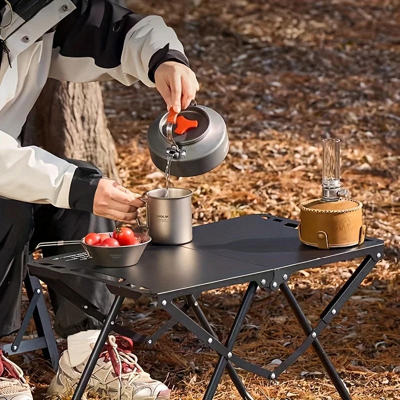 Multi functional outdoor folding table suitable for self driving and hiking camping dining table, quickly open the dining table