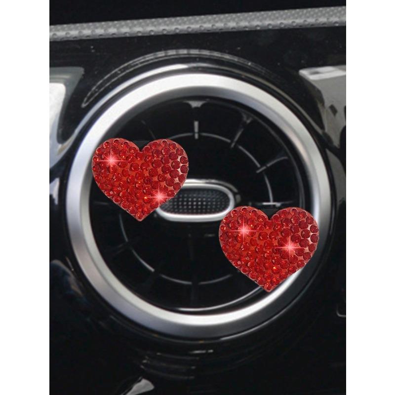 Rhinestone Decor Heart Design Car Air Outlet Clip