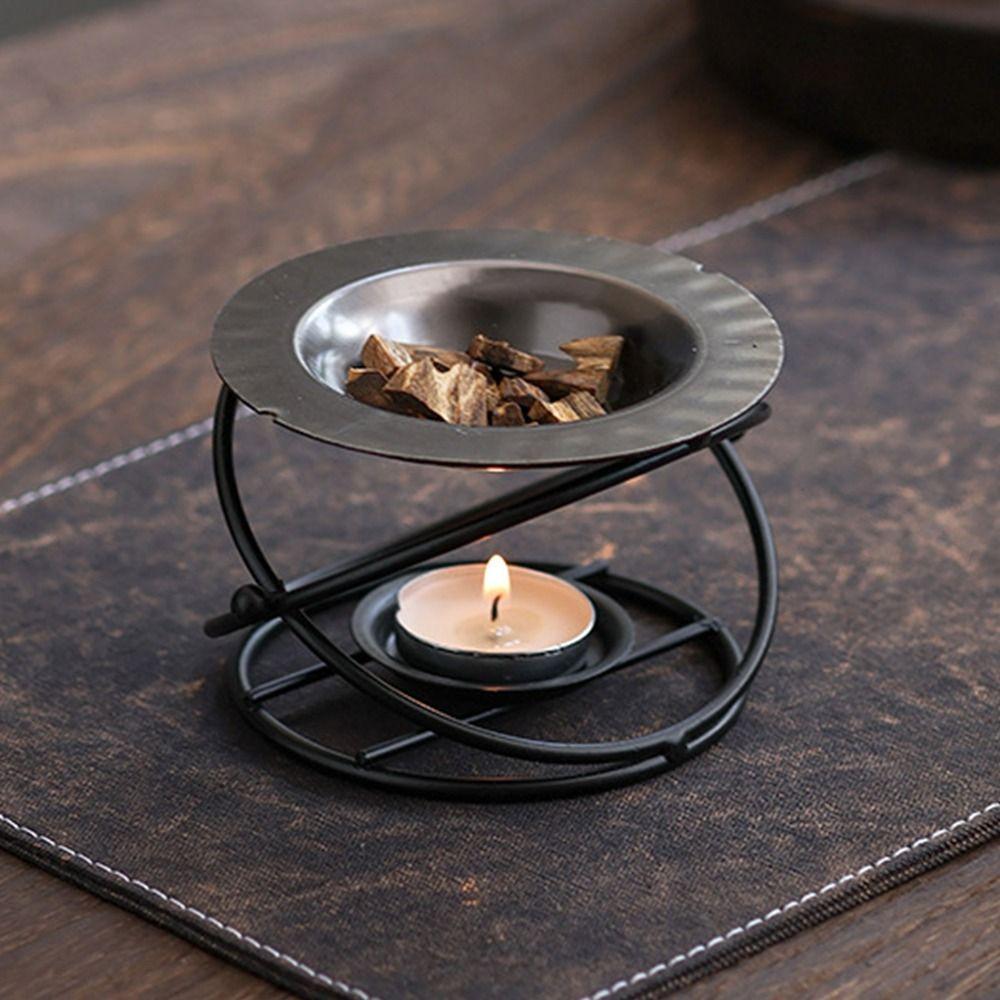 Creative Metal Incense Burner Polygon Candle Heating Holder Essential Oil Warmer  Yoga Practice