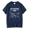 Katzen streicheln Anleitung Grafik T-Shirt Unisex Unisex Lustig Katzenliebhaber Humor Aufdruck Lässig Kurzarm Rundhals Streetwear T-Shirt