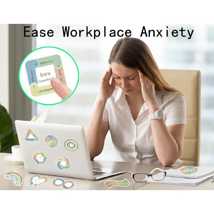 Sensory Stickers for Anxiety Relief, 45 Pieces, Waterproof Boho Design, Textured Fidget Stickers for Adults, Classroom Supplies