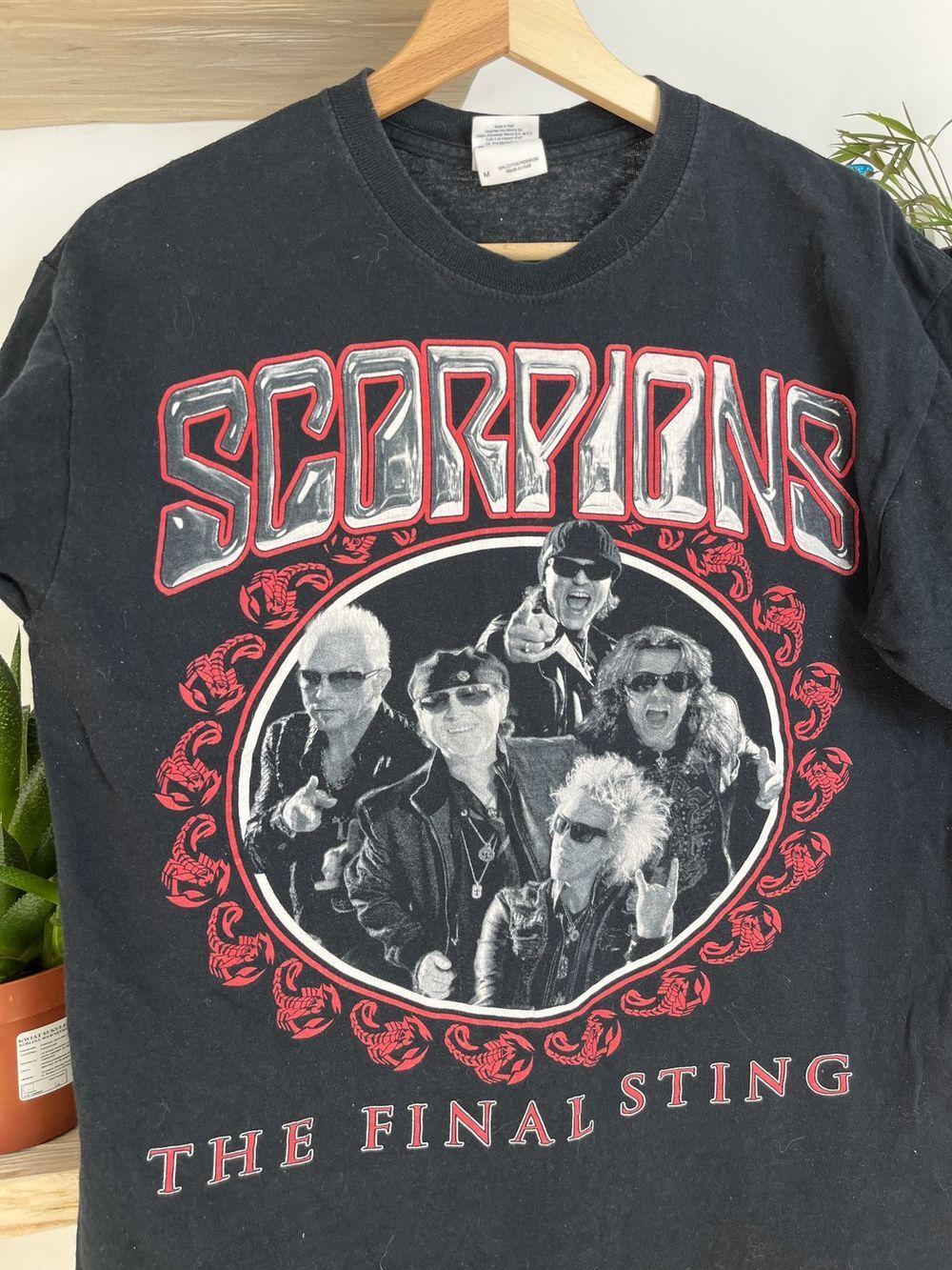 2000s Scorpions The Final Sting Tour Black Unisex Heavy Cotton Tshirt KH6491 S
