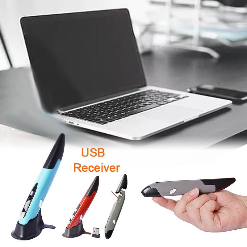 Wireless Pen-Style Mouse 2.4Ghz Adjustable Handwriting Mini Optical Mice For Pc
