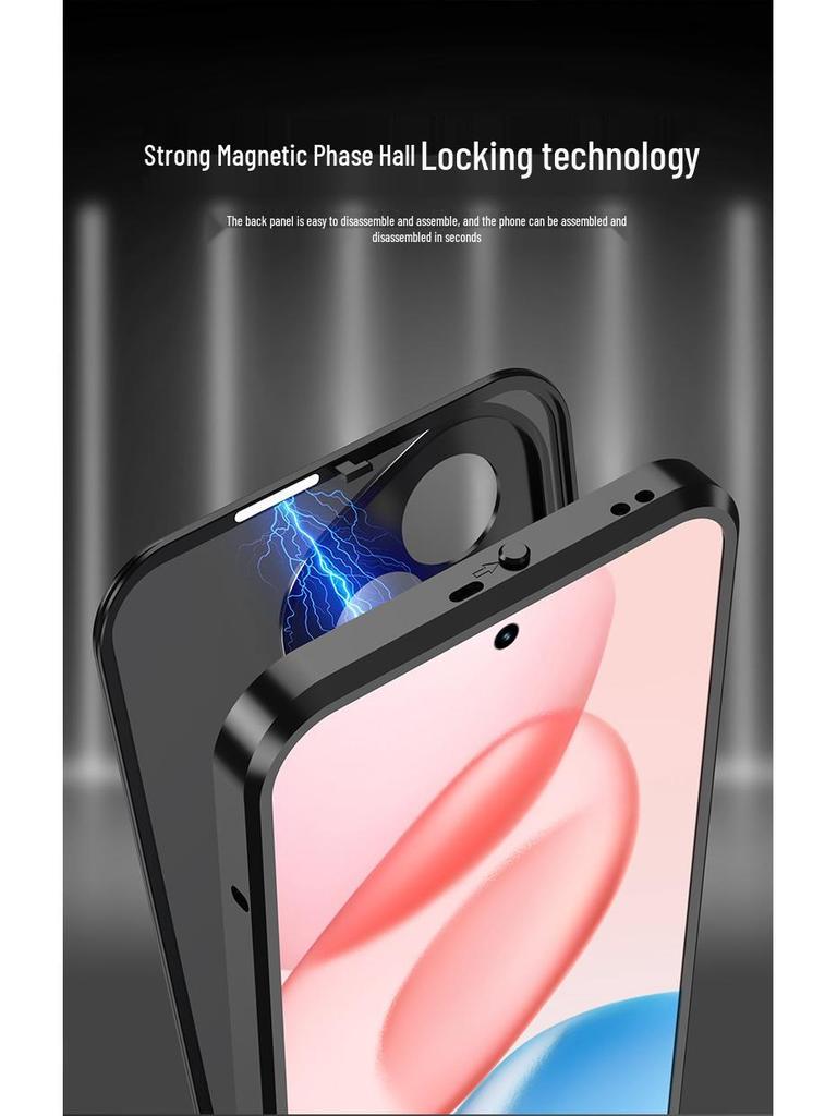 Honor 400/400pro Snap-Button Metal Frame Phone Case with Frosted Back