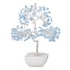 Natural Aquamarine Crystal Tree With Ceramic Base Feng Shui Wealth Ornament Home Decor