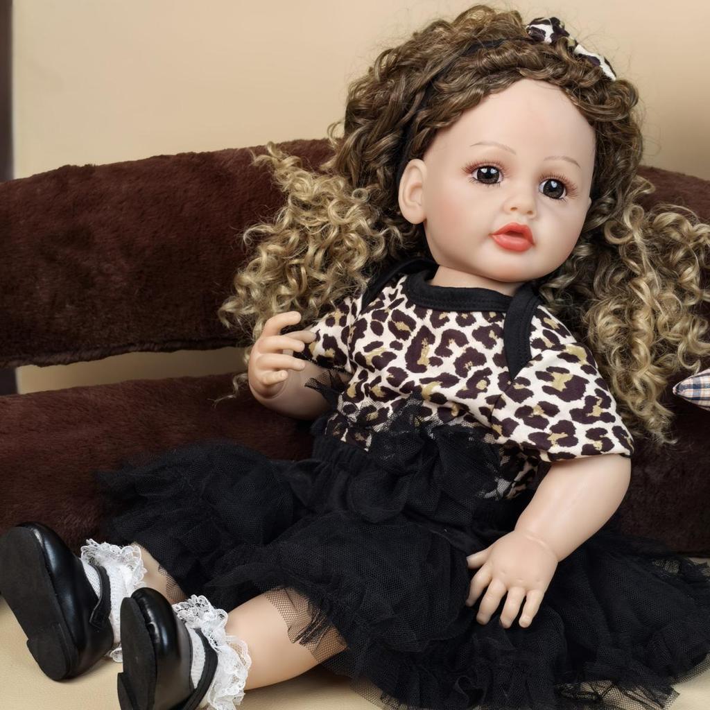 Cute Reborn Baby Girl Dolls Full Silicone Vinyl Can Bathe Lifelike Newborn Babies Doll Wear Wool Clothes Kids Playmate Toy Easter Decoration