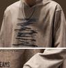 Men's Heavyweight Retro Washed Long-Sleeve T-Shirt - Autumn Edition, Loose Fit, Round Neck, Trendy American Print