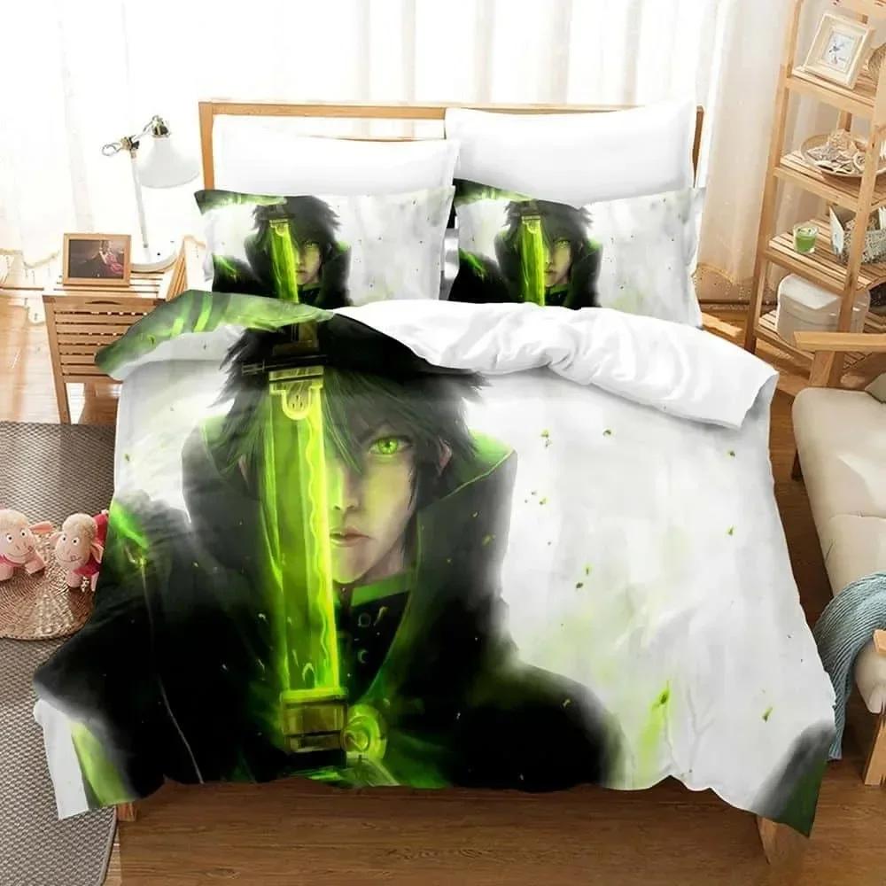 3D  Seraph of the End Printed Bed Set Duvet Cover Pillowcase Bedding Set Bed Linen Sheet Quilt Cover Full Queen King Size