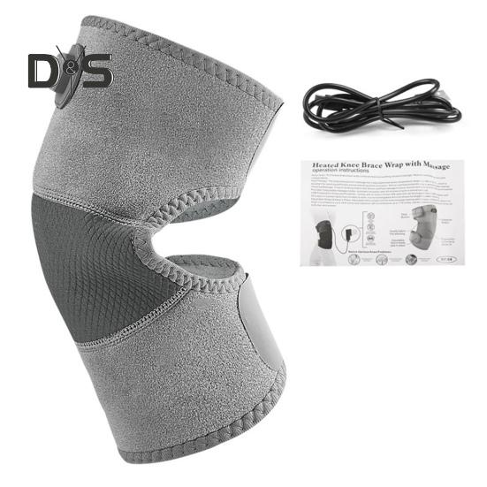 

1 шт. Электрический подогреваемый наколенник с 3 уровнями регулировки температуры, питание от USB, облегчение боли в коленном суставе, артрит, вибрационный массажер, нагревательный бандаж для колена серый