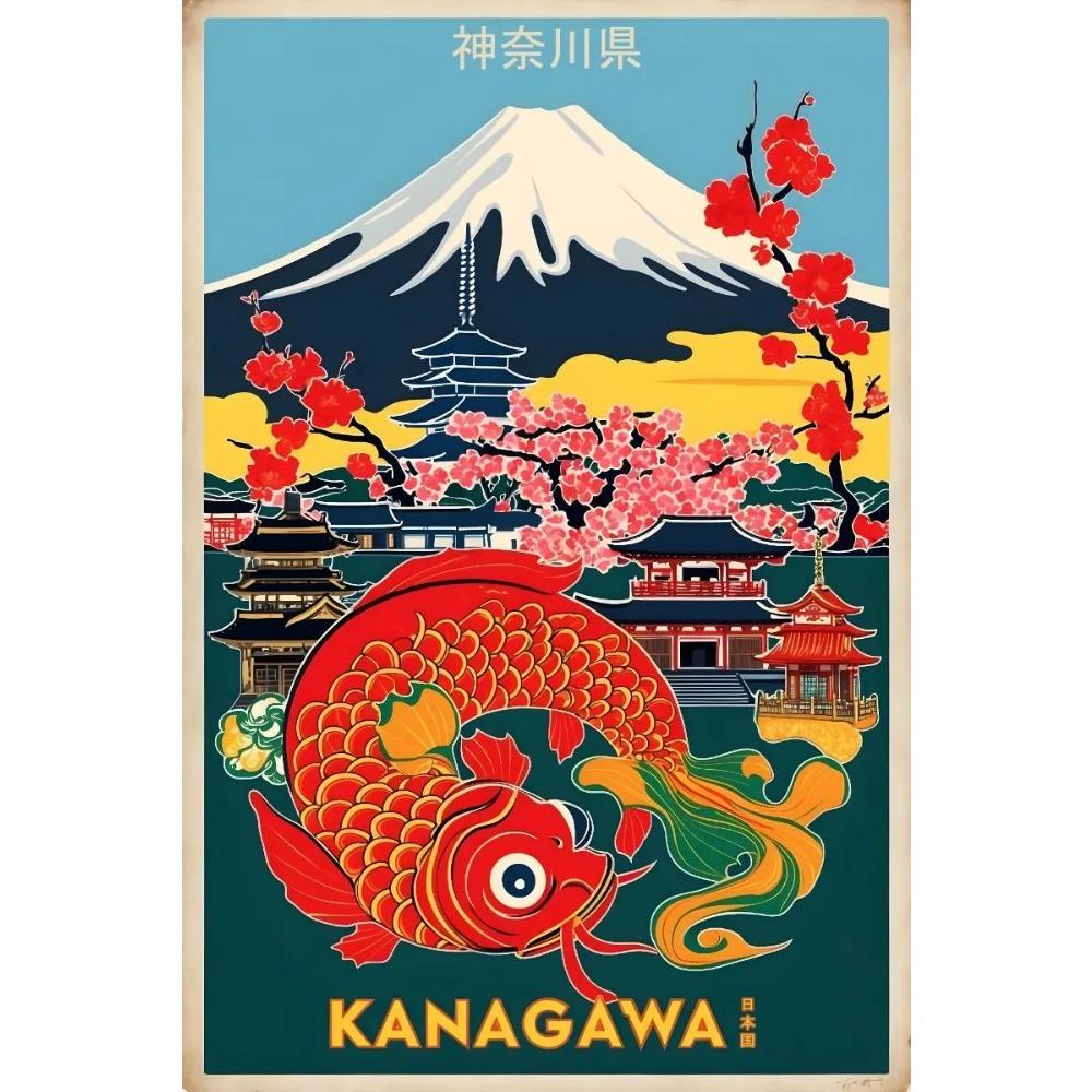 Vintage Japan Travel Poster Print For Office Living Room Home Decor Fuji Mountain Tokyo Osaka Landscape Canvas Painting Wall Art