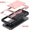 Per iPhone 17 Pro Max 17Air 16 Plus 15 Pro 15 14 13 12 11 Portafoglio Porta Carte Slot a Scorrimento Cover Protettiva Resistente in PC Rigido