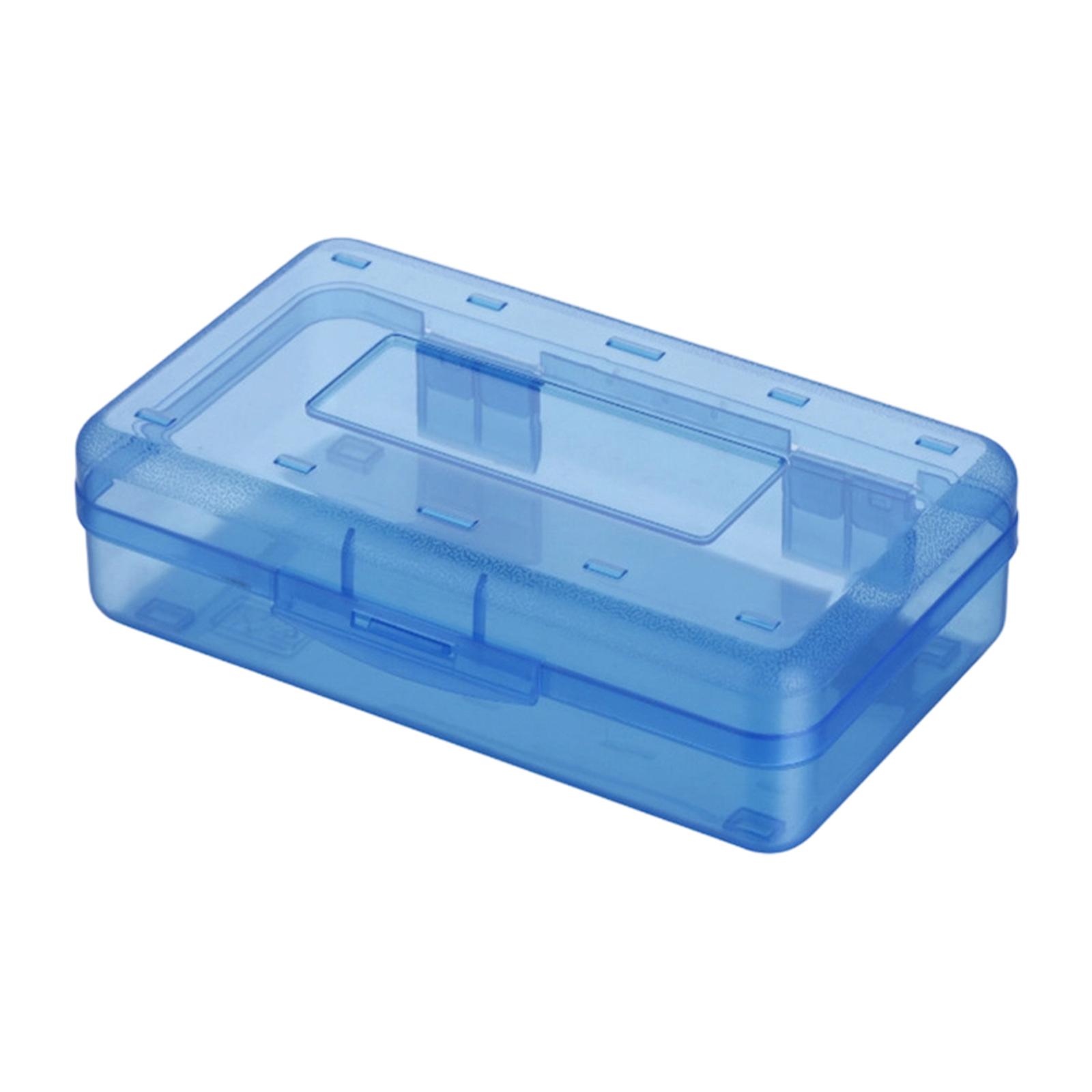 Clear PP Plastic Pencil Case, Transparent Pencil Box Pouch for School Supplies One Size синий