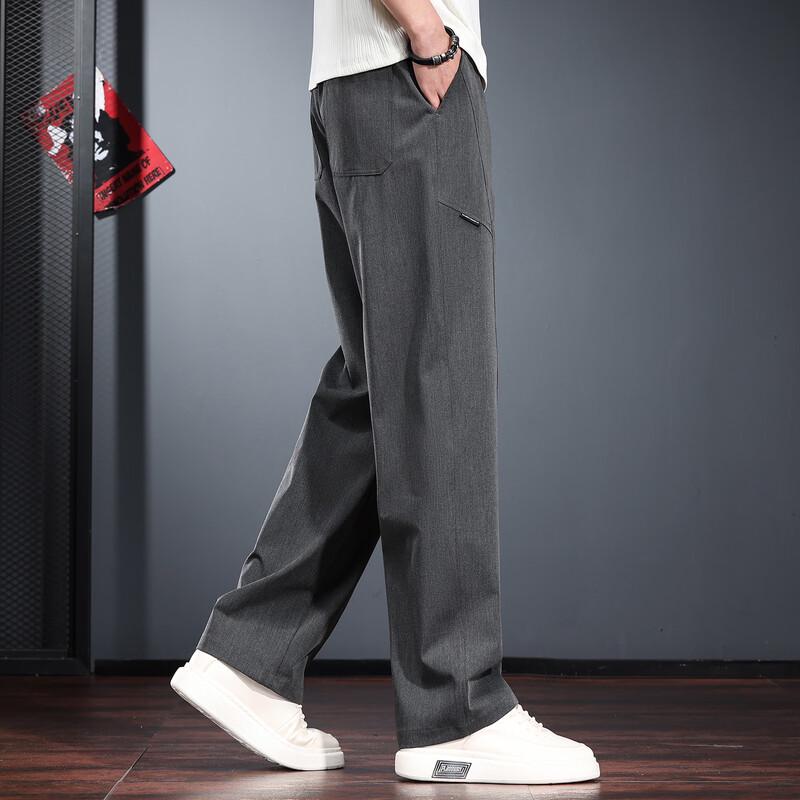 Jieleinuo Men's Modal Blend Relaxed Straight-Leg Casual Pants