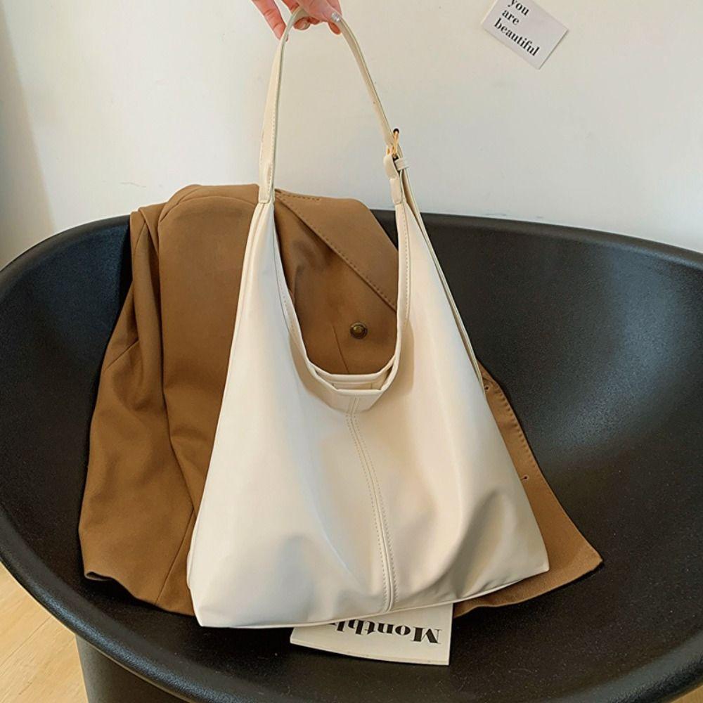 PU Vintage Tote Bag Large Capacity Commute Shopping Bag Elegant Women's Shoulder Bag  Streetwear
