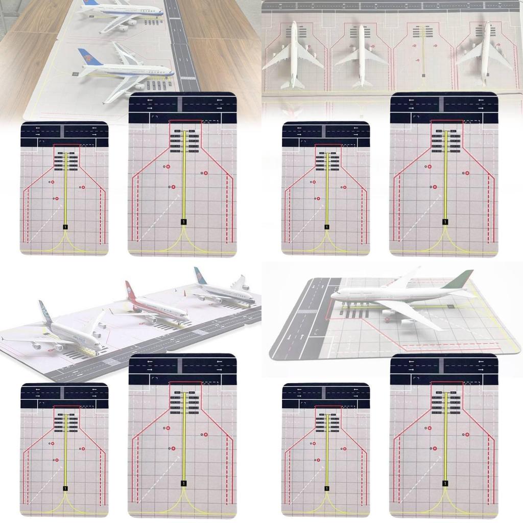 Portable White Airport Model Background With Durable Rubber Runway For Playsets