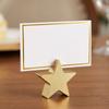 12PCS Gold Table Number Cards Stands Wooden Photo Display Stand Name Card Clips  Banquet