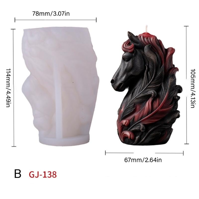 Horse Head Silicone Molds Food Grade Silicone Heat Resistant Multipurpose Silicone Mould for Epoxy Resin Candle Soap