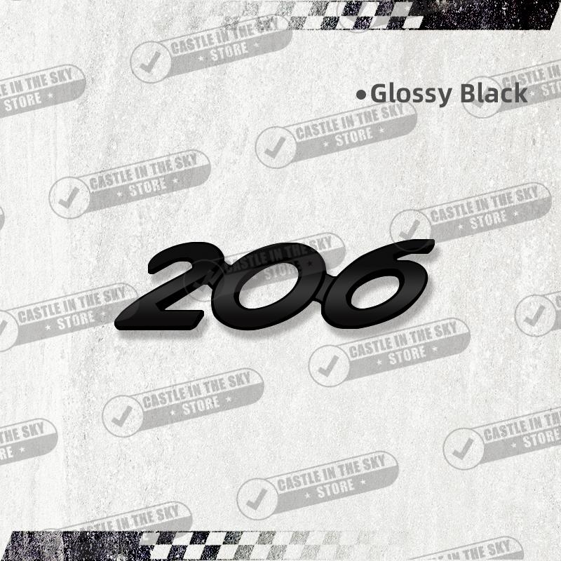 3D For Peugeot 107 207 206 208 301 307 408 407 308 2008 5008 3008 508 Glossy Black Car Sticker Emblem Metal Rear Badge Decal MM35