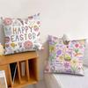 Easter Element cute Cushion Cover Silky Short Plush Invisible Zipper Dustproof Sofa Pillow Case for Home Decor