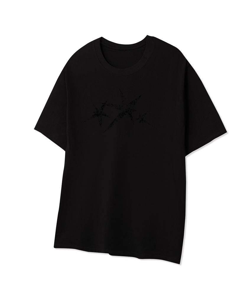 STANDARDERROR 87-Stan324 Triple Noise Star Crack Solid Short Sleeve T-Shirt (2 Colors)
