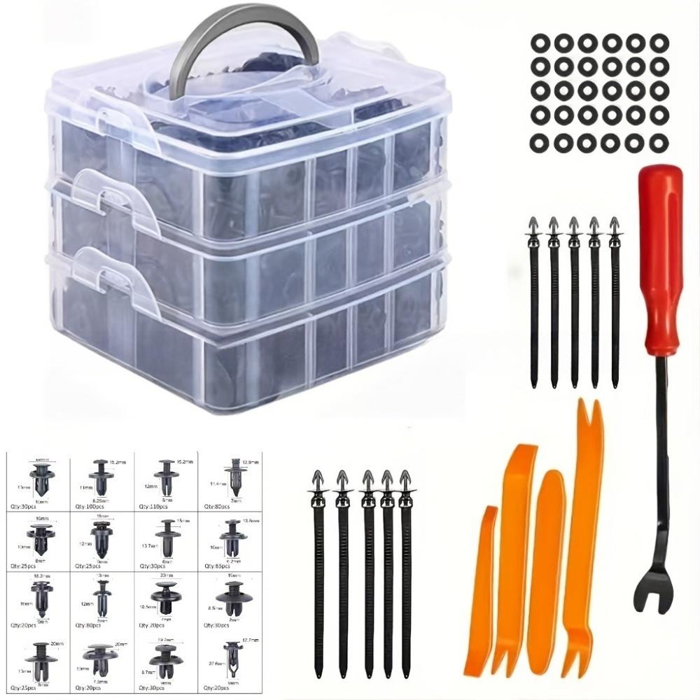 

710PCS Boxed Auto Fastener Kit - Versatile Plastic Rivets, Car Clips & Bumper Retainers for Vehicle Repair & Fixing