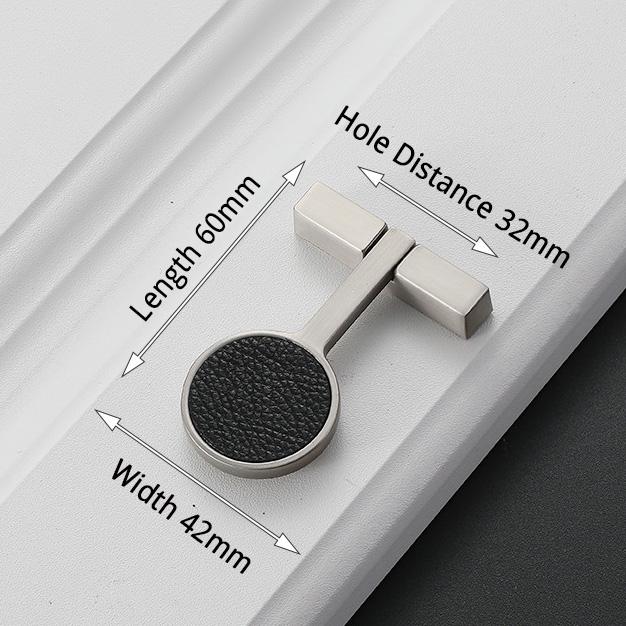 KAK Vintage Leather Cabinet Knobs and Handles Wardrobe Kitchen Cupboard Door Pulls European Zinc Alloy Furniture Handle Hardware