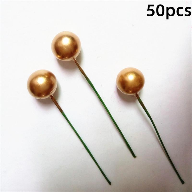 50Pcs Christmas Artificial Red Berry Ornament Decoration Accessories