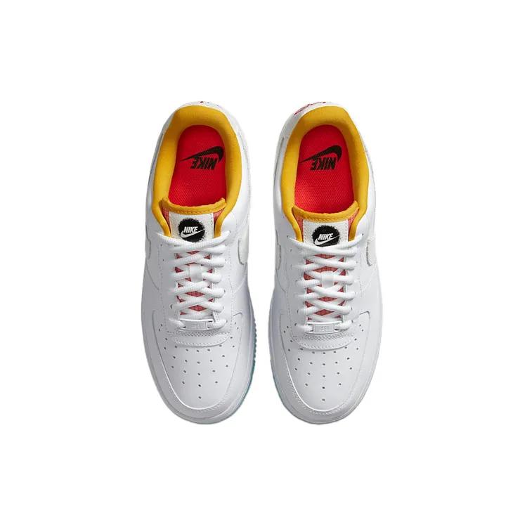 Nike Womens Air Force 1 '07 'Corner Markets' (women's sizes) White / Dark Sulfur / Hyper Pink / White Skate Shoes CZ8132 100