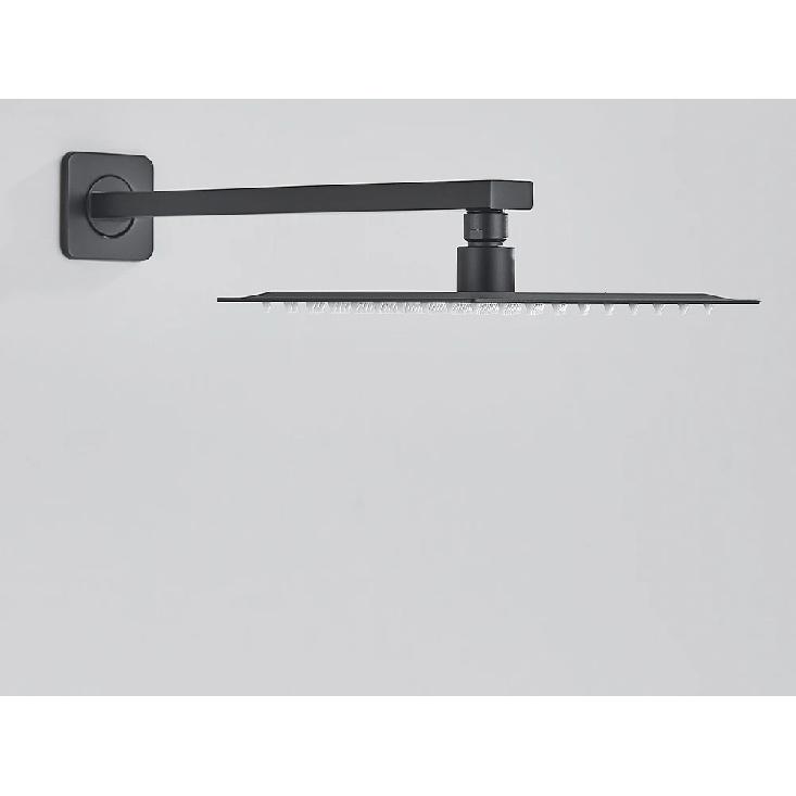 Stainless Steel Black Shower Head 8/10/12 Inch Chrome Rainfall Bath Head Wall Mounted Bathroom Accessories