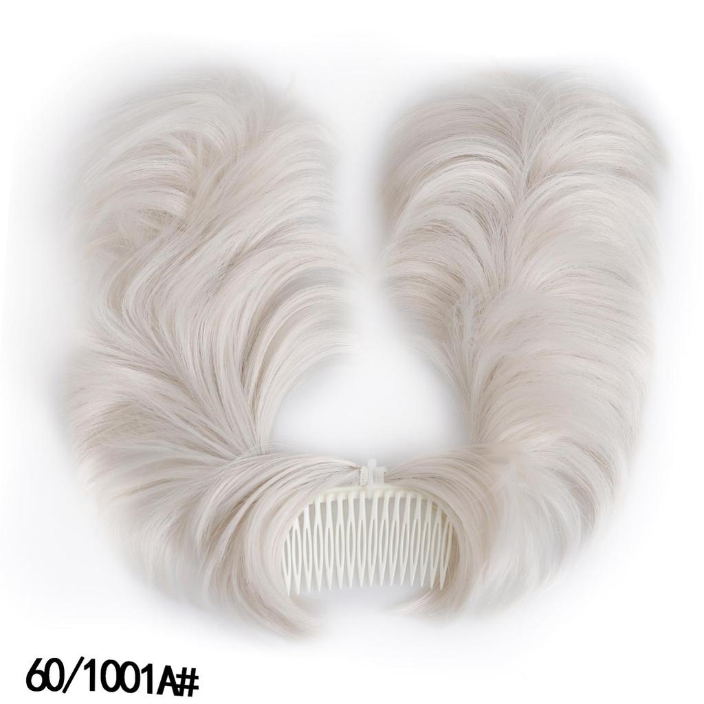 DIY Women Synthetic Hairpieces Messy Buns Comb Clip in Updo Scrunchies Faux Bun Chignon Multiple Hairstyles Easily