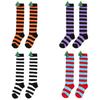 Cute Plush Christmas Socks For Kids Over The Knee Striped Cartoon Toy Socks
