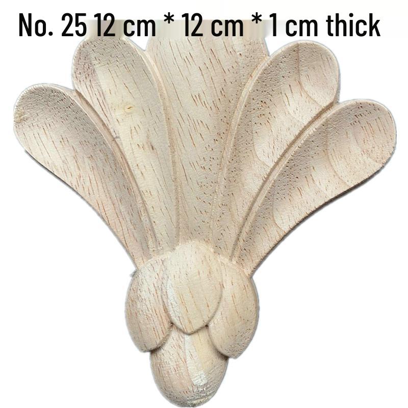 Europäische Massivholz-Schnitzerei-Applikation: Dekorative Blumen Schleife für Wände & Möbel